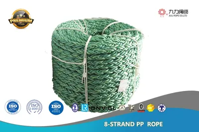 Mooring Rope 8 Strand Polypropylene Rope Green Rope Packaging Rope