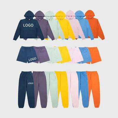 OEM 2 Piece Unisex Jogging Track Sweat Suits Sets Custom Logo Jogger Sweatpants and Hoodie Set Sweatsuit Tracksuits for Men