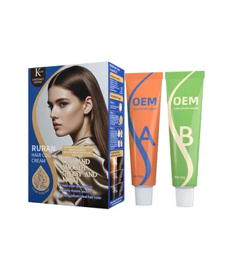100% Coverage Grey Hair Dye Silky Natural Permanent Hair Color Cream for Damaged Hair High Quality