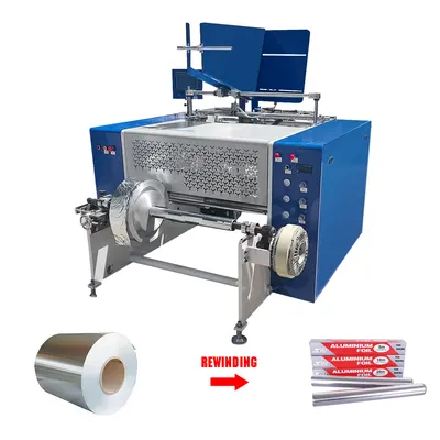 Fully Automatic Aluminum Foil Rewinding Machine Small Roll Foil Rewinder