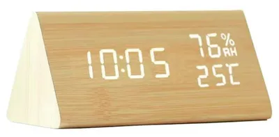 Triangle Wooden Digital Table Alarm Clock