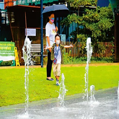 Garden Fountain Interactive Fountain with Music and LED Light