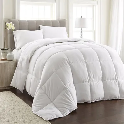Down Alternative Bedding Comforter Duvet Insert, King, White, Light