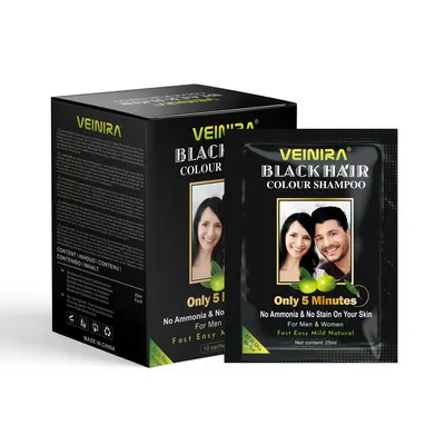 Veinira Black Hair Color Shampoo High Efficiency Easy to Use for Men& Women Tintes Para EL Cabello