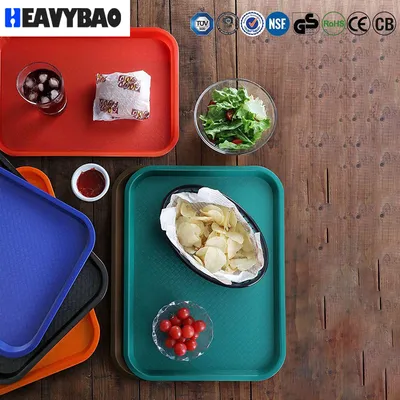 Heavybao Non-Disposable Plastic Dining Food Tray