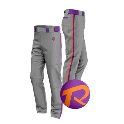Custom Sublimation Printed Baseball Bottoms Double Knee Durable Side Stripe Pants