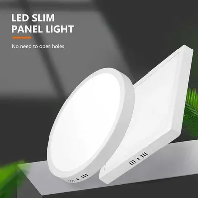 Aluminum Round Square LED Panel Light Surface Mounted AC85-265V for Indoor Use in Bedrooms Offices Shops & Markets
