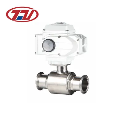 Stainless Steel Sanitary Clamp Float Ball Valve Light Type with Electric Actuator