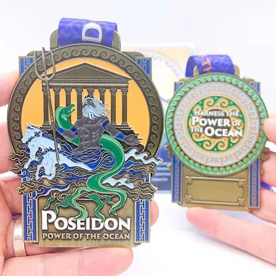 Custom Track and Field Ribbons Die Struck Cooking Event Medallions Silver Badminton Medal