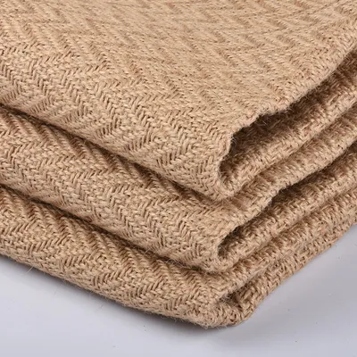Herringbone Burlap Fabric Eco-Friendly Woven Jute Fabric