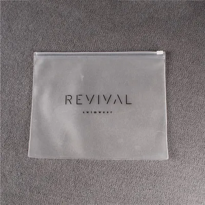 Customized Matte Frosted Slider Ziplock PVC Packaging Bag for Swimwear Socks Clothing Free Design