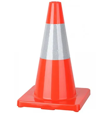 18inch Flexible Reflective Bright Orange PVC Traffic Cone