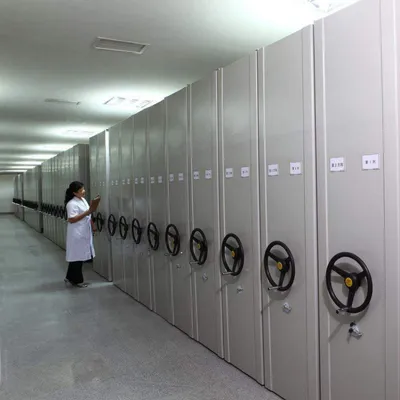 Manual Mobile Shelving System High-Density File Storage Racks Steel Mobile Compact Shelving with Steering Wheel