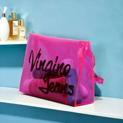Vibrant Pink Transparent Plastic Bags for Fashion Enthusiasts