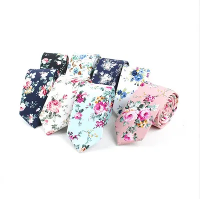 Men's Fashion Casual Slim Skinny Printed Handmade Cotton Tie Necktie