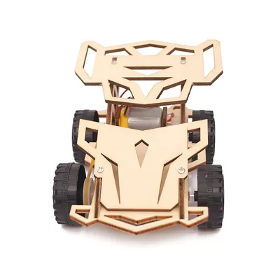 Four Wheel Drive Small Racing Kit Children DIY Stem Creative Scientific Programming Technology Learning Wooden Steam Educational Toy