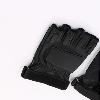 Shockproof Protective Sheepskin Tactical Half Finger Gloves for Law Enforcement
