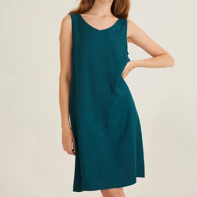 V Neck Sleeveless Jacquard Beauty Fashion Dress for Lady