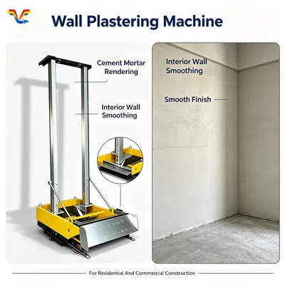 Wall Plastering Machine for Cement Mortar Smoothing Apartment Construction and Interior Decoration Work