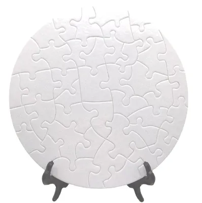 Wholesale Paper Jigsaw Thermal Transfer Puzzle DIY Mosaic Personality Photo Printing Template White Round Jigsaw