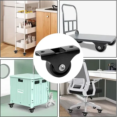 Good Sales Hardware Fitting Mini Small Black PP TPR Plastic Fixed Furniture Caster Single Wheels or Roller for Home and Office and Supermarket or Restaurant