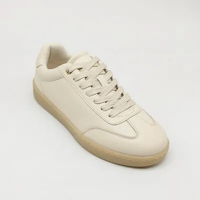 Women's Leather Upper Casual Sneakers with TPR Sole Comfortable Daily Wear Fashion Footwear