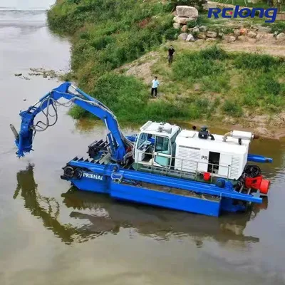 Amphibious Multipurpose Dredger Vessel Amphibious Boat for Dredging/Piling/Raking River