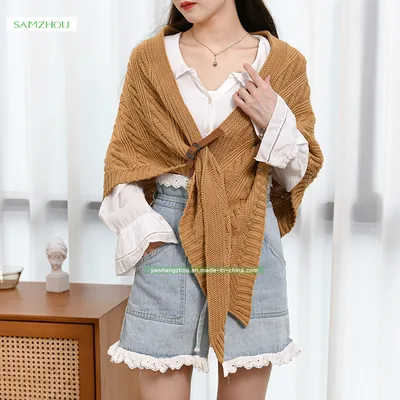 Fashion Cashmere Triangle Scarf Lady Soft Knitted Shawl Winter