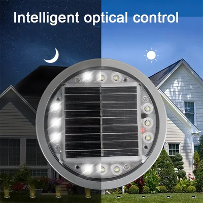 Round Underground Solar Road Stud Flashing Light Cat Eye Smart Crosswalk Pavement Road Studs Reflectors Blink Light
