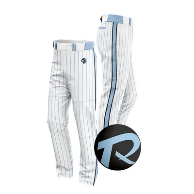 Comfort Fit Double Knee Baseball Pants with Solid Piping