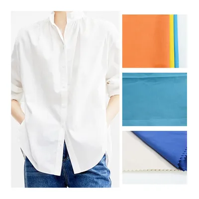 65% Polyester 35% Cotton Stretch Uniform Plain Dyed Poplin for Shirt Fabric