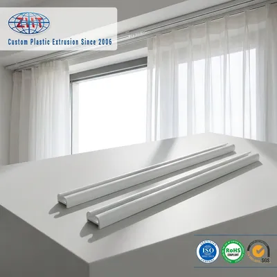 Custom PVC/ABS/PP/PE Plastic Extrusion Slide Profile for Ceiling Curtain Track and Roller Guide Rail Slide