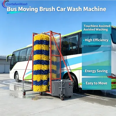 Mobile Double Brush Coach Washing Machine Lithium Battery Commercial Equipment for Large Vehicle Washing at Bus Terminals