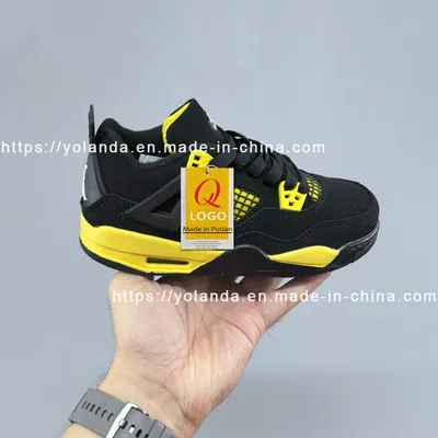 Wholesale Boys Girls Street Style MID Aj4 Sneakers Cushion Sole Breathable Daily Running Shoes