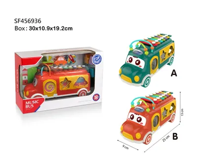 Baby Puzzle Toy Kids Education Toy Bus with Knock Piano