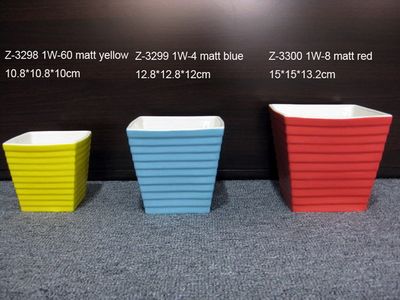 Porcelain Flower Pots with Color Glaze (Z-3298Series)