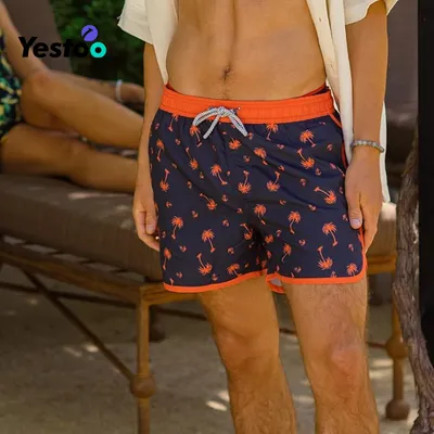 Men Boys Trunks with Mesh Lining Quick Dry Swim Suits Board Shorts