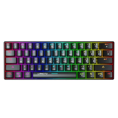 Wired 2.4G Wireless Bluetooth 61 Keys 60% Mechanical RGB Backlit Gaming Keyboard