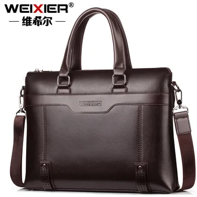 Custom W2124 Vintage Business Tote Man's Bag Leather Cross-Body Computer Bag Men's Tote Diagonal File Briefcase Manufacturer for Man Bag