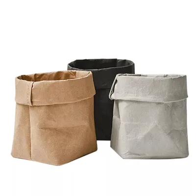 Wholesale Indoor Outdoor Kraft Washable Storage Fabric Paper Bag for Plants Flower
