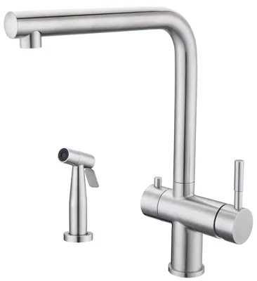 304 Stainless Steel Faucet Tap Classic Single-Handle Kitchen Sink Kitchen Faucets with Side Sprayer