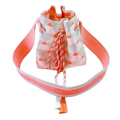 Knitted Shoulder Tote Bag Hand Carry Colorful Pattern Under Arm Bag