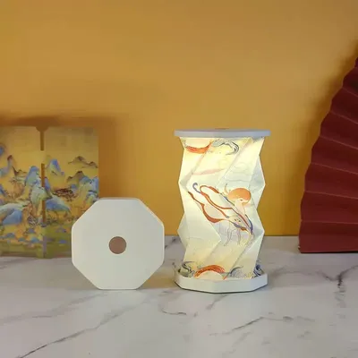 Festival Creative Gift Folding Rotating Lamp Portable Charging Night Light