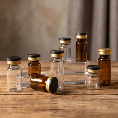 Multi-Capacity Empty Crimp Glass Vials Bulk Supply for Cosmetic Industry