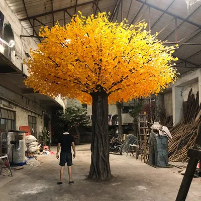 Customized Yellow Ginkgo Artificial Plants Large Ginkgo Tree