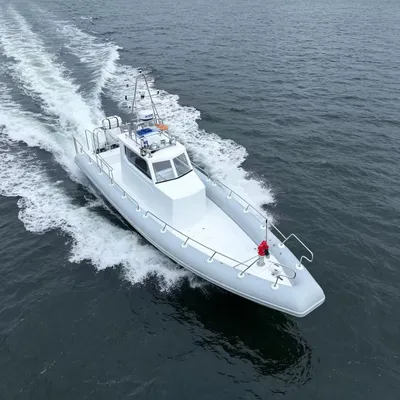 12m Fiberglass Enclosed Cabin GRP Hull CE Certified Coastal Survey Sea Rescue Vessel Semi Rigid Inflatable Boat