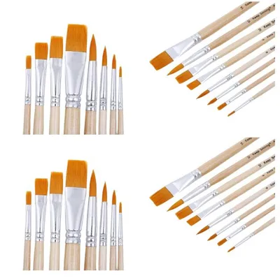 Professional Wooden Handle Nylon Bulk Flat Paint Brush