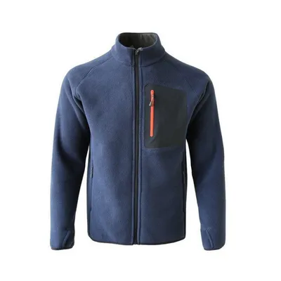 Men's Fleece Jacket Full Zip Stand Collar Outdoor Warm Thermal Coat