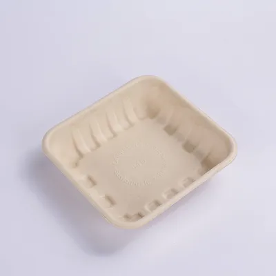 Eco-Friendly Disposable Compostable Biodegradable Bagasse Sugarcane Meat Vegetable Paper Plate 14D Tray