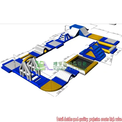 Summer Holiday Entertainment UV Resistant Reinforced 3000m Inflatable Water Parks, Inflatable Floating Aqua Park